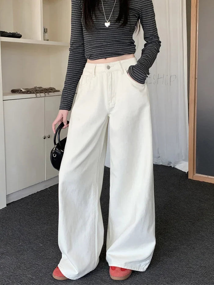 Botvotee White Baggy Jeans